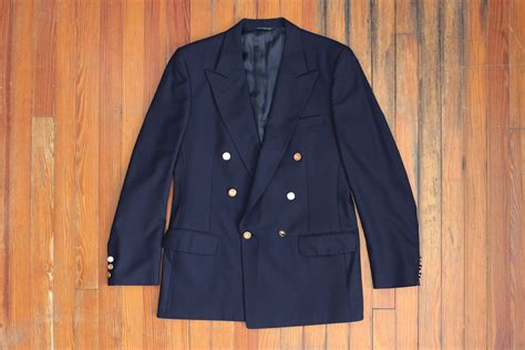 vintage burberry navy two button blazer|Burberry Double.